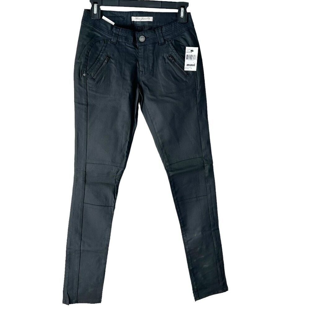 NWT Mavi Jeans Black Biker Jeans Studs Zippers Jeans 27‎ NEW